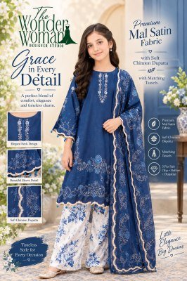 The Wonder Woman K-3063 Premium Mal Satin Suit with Dupatta The Wonder Women Designer Studio