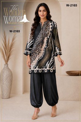 The Wonder Woman W-2165 5-Piece Animal Print Kurti Harem Pant Set kurtis catalogs
