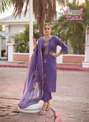 Tiara vol 1 by Mystic 9 Premium quality shimmer embroidered top bottom and dupatta catalogue at affordable rate readymade suit catalogs