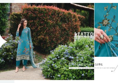 Itrana present Lalita cotton satin heavy digital printed hand work unstitched suit material catalogue at amaviexpo salwar kameez catalogs