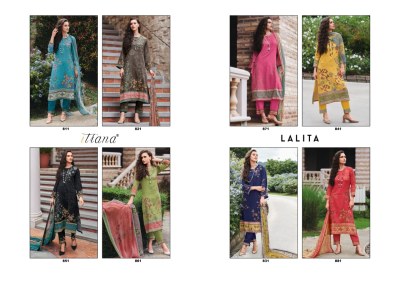Itrana present Lalita cotton satin heavy digital printed hand work unstitched suit material catalogue at amaviexpo salwar kameez catalogs