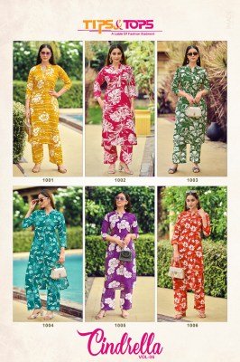 Tips And Tops Cinderella Vol 06 Festival Collection  Heavy Rayon Printed Co ord Set with Pockets Wholesale co ord set catalogs