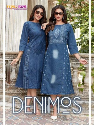 Tips And Tops Denimos Vol 5 Pure Cotton Denim Kurti catalogue wholesaler  