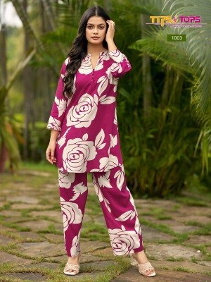 Tips And Tops Fashion Beats Vol 13 Festive Heavy Rayon Printed Co Ord Set Collection Wholesale co ord set catalogs