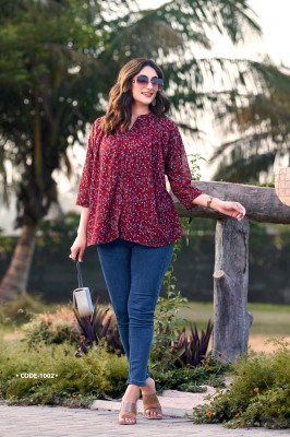 Tips And Tops Glamour Vol 2 Georgette Western Short Top For Girls  western wear catalogs