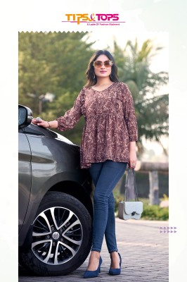 Tips And Tops Glamour Vol 2 Georgette Western Short Top For Girls  western wear catalogs