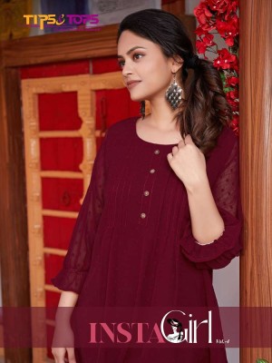 Tips And Tops Instagirl Vol 4 Heavy Georgette Western Short Top Collection Supplier  Tips and tops