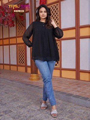 Tips And Tops Instagirl Vol 4 Heavy Georgette Western Short Top Collection Supplier  western wear catalogs
