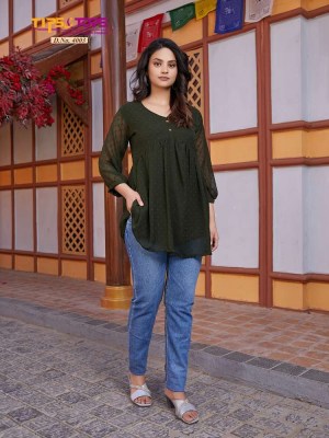 Tips And Tops Instagirl Vol 4 Heavy Georgette Western Short Top Collection Supplier  western wear catalogs
