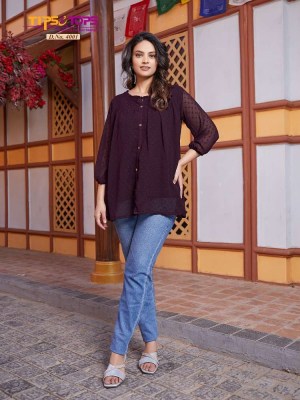 Tips And Tops Instagirl Vol 4 Heavy Georgette Western Short Top Collection Supplier  western wear catalogs