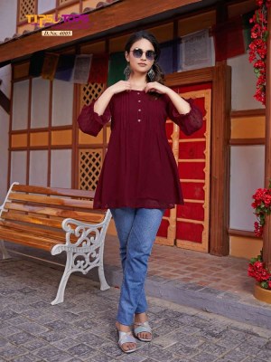 Tips And Tops Instagirl Vol 4 Heavy Georgette Western Short Top Collection Supplier  western wear catalogs