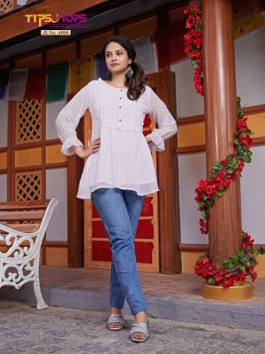 Tips And Tops Instagirl Vol 4 Heavy Georgette Western Short Top Collection Supplier  western wear catalogs