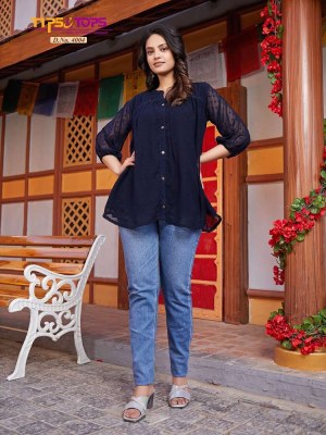 Tips And Tops Instagirl Vol 4 Heavy Georgette Western Short Top Collection Supplier  western wear catalogs