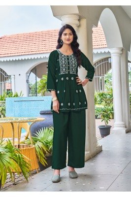 Tips And Tops Polo Vol 02 Fancy Co ord Set  Heavy Rayon Slub Embroidered Top and Bottom Wholesale co ord set catalogs