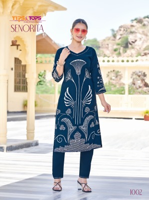 Tips And Tops Senorita Fashionable Heavy German Rayon Co-ord Set Wholesale co ord set catalogs