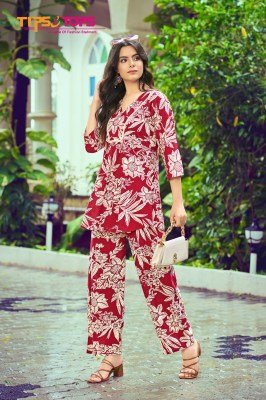 Tips And Tops Viona Vol 03  Elegant Heavy Rayon Printed Co ord Set with Lace And Stitch Work Wholesale co ord set catalogs