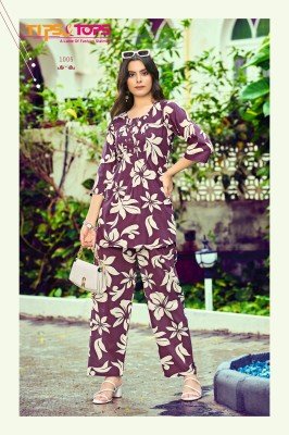 Tips And Tops Viona Vol 03  Elegant Heavy Rayon Printed Co ord Set with Lace And Stitch Work Wholesale co ord set catalogs