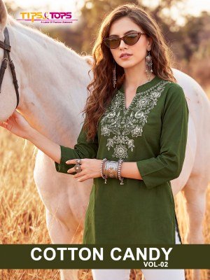 Tips & Tops Cotton Candy Vol 02 Heavy Cotton Embroidered Short Kurti (M–XXL) wholesale catalogs