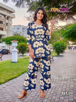 Tips & Tops Fashion Beats Vol 17 Heavy Rayon Printed Co-Ord Set Collection co ord set catalogs