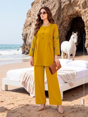 Tips & Tops Honey Rayon 18KG Embroidered Co-Ord Set with Pocket co ord set catalogs