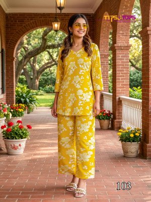 Tips & Tops Instagirl Heavy Rayon Printed Co-Ord Set co ord set catalogs