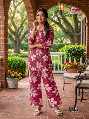 Tips & Tops Instagirl Heavy Rayon Printed Co-Ord Set co ord set catalogs
