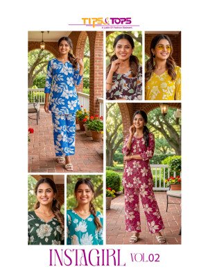 Tips & Tops Instagirl Heavy Rayon Printed Co-Ord Set co ord set catalogs