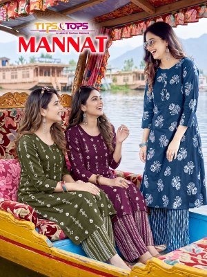 Tips & Tops Mannat A-Line Kurti Palazzo Set wholesale catalogs
