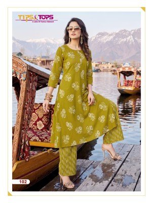 Tips & Tops Mannat A-Line Kurti Palazzo Set kurtis catalogs