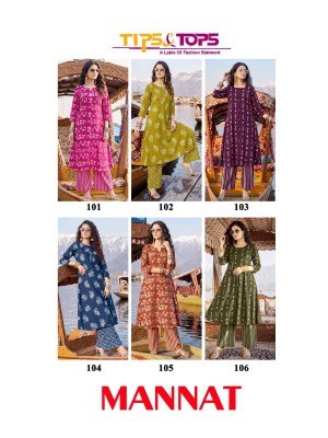 Tips & Tops Mannat A-Line Kurti Palazzo Set kurtis catalogs