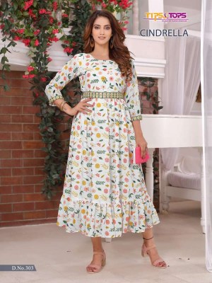 Tips and Tops Cindrella vol 3 Fancy Georgette Gowns stylish wholesale Kurti catalogue  kurtis catalogs