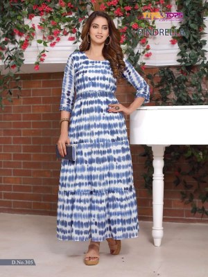 Tips and Tops Cindrella vol 3 Fancy Georgette Gowns stylish wholesale Kurti catalogue  kurtis catalogs