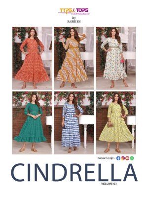 Tips and Tops Cindrella vol 3 Fancy Georgette Gowns stylish wholesale Kurti catalogue  kurtis catalogs