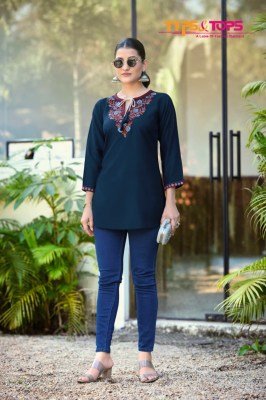 Tips and Tops Twinkle Heavy Rayon 18kg Western Short Kurtis kurtis catalogs