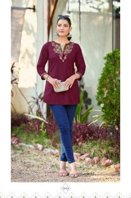 Tips and Tops Twinkle Heavy Rayon 18kg Western Short Kurtis kurtis catalogs