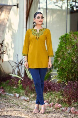 Tips and Tops Twinkle Heavy Rayon 18kg Western Short Kurtis kurtis catalogs