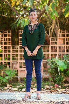 Tips and Tops Twinkle Heavy Rayon 18kg Western Short Kurtis kurtis catalogs