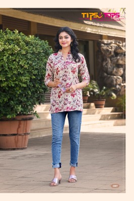 Tips and Tops by Cotton shorties vol 04 premium cotton foil print short tops catalogue  western wear catalogs