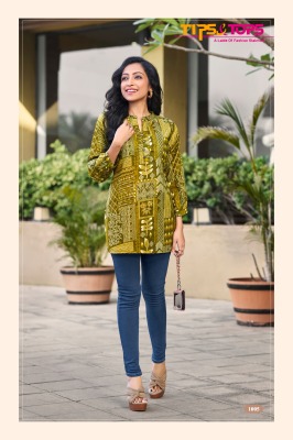 Tips and Tops by Cotton shorties vol 04 premium cotton foil print short tops catalogue  western wear catalogs