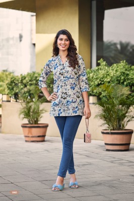 Tips and Tops by Cotton shorties vol 04 premium cotton foil print short tops catalogue  western wear catalogs