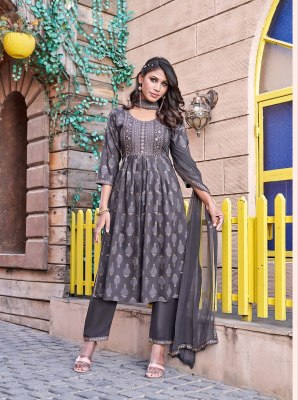 Tips and Tops by Gungun reyon heavy embroidered readymade suit catalogue at amaviexpo readymade suit catalogs