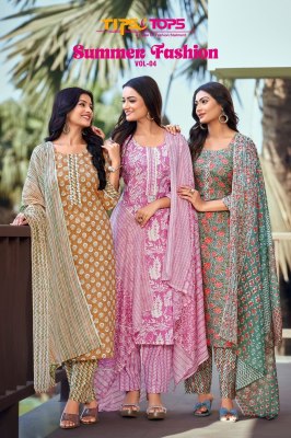 Tips and top by Summer fashion vol 4 fancy cotton printed  readymade suit catalogue at low rate Tips and tops