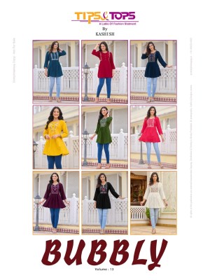 Tips and tops Bublly vol 13 Heavy reyon embroidered fancy western wear top catalogue at low rate western wear catalogs