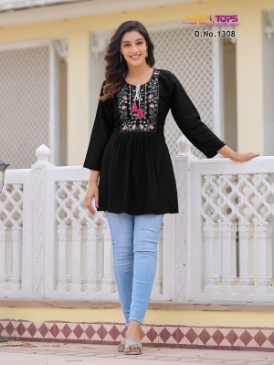 Tips and tops Bublly vol 13 Heavy reyon embroidered fancy western wear top catalogue at low rate western wear catalogs