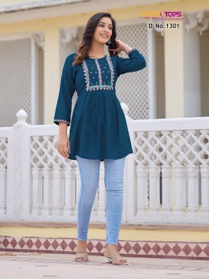 Tips and tops Bublly vol 13 Heavy reyon embroidered fancy western wear top catalogue at low rate western wear catalogs