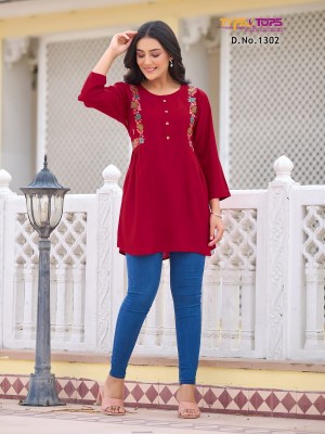 Tips and tops Bublly vol 13 Heavy reyon embroidered fancy western wear top catalogue at low rate western wear catalogs