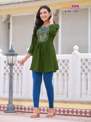 Tips and tops Bublly vol 13 Heavy reyon embroidered fancy western wear top catalogue at low rate western wear catalogs