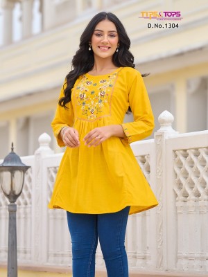 Tips and tops Bublly vol 13 Heavy reyon embroidered fancy western wear top catalogue at low rate western wear catalogs