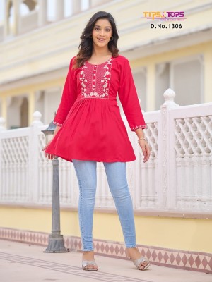 Tips and tops Bublly vol 13 Heavy reyon embroidered fancy western wear top catalogue at low rate western wear catalogs