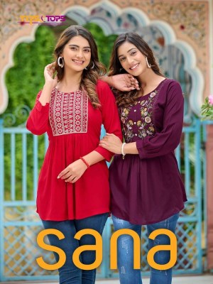 Tips and tops Sana Embroidery work short top collection  Tips and tops